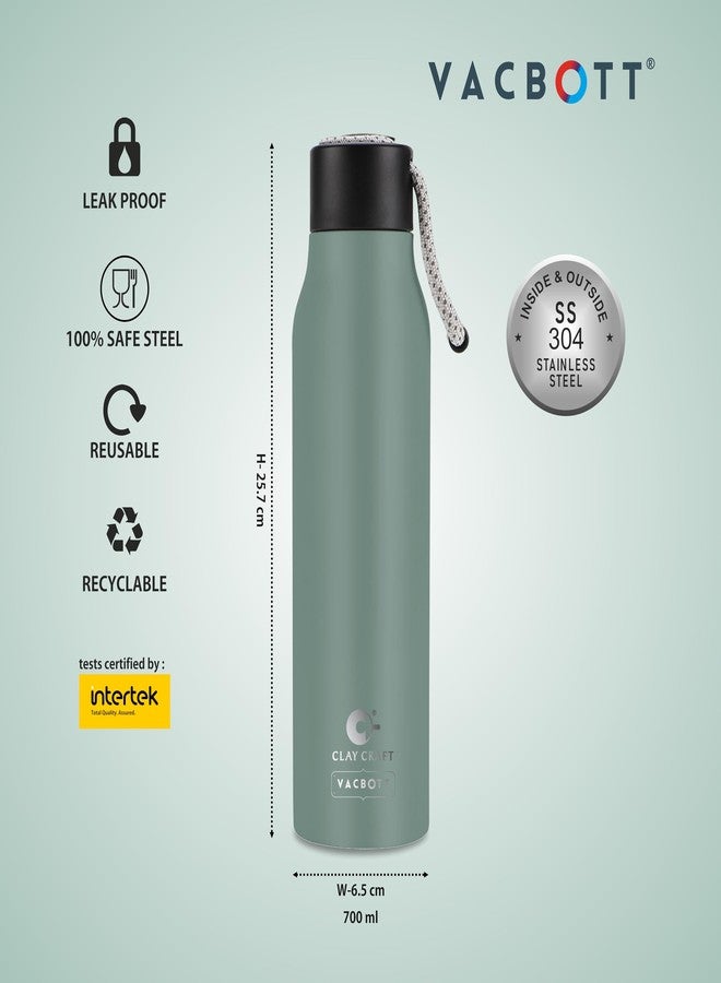 Clay Craft Vacbott Vaccum Bottle, Kitkat Double Walled 24 Hours Hot and Cold Water Bottle, 700ml (Green) Steel Water Bottles for School, Office, Home, Gym, Leakproof, Rust free Steel Bottle - Image 5